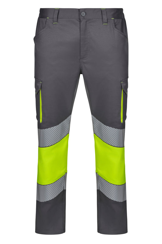 Pantaloni reflectorizanti stretch 250g barbat Gri/Galben V303008S