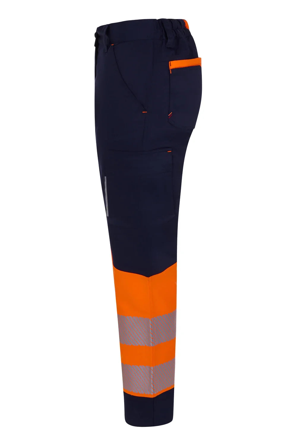 Pantaloni dama reflectorizanti stretch 260g albastru marin/portocaliu fluo V303032SW