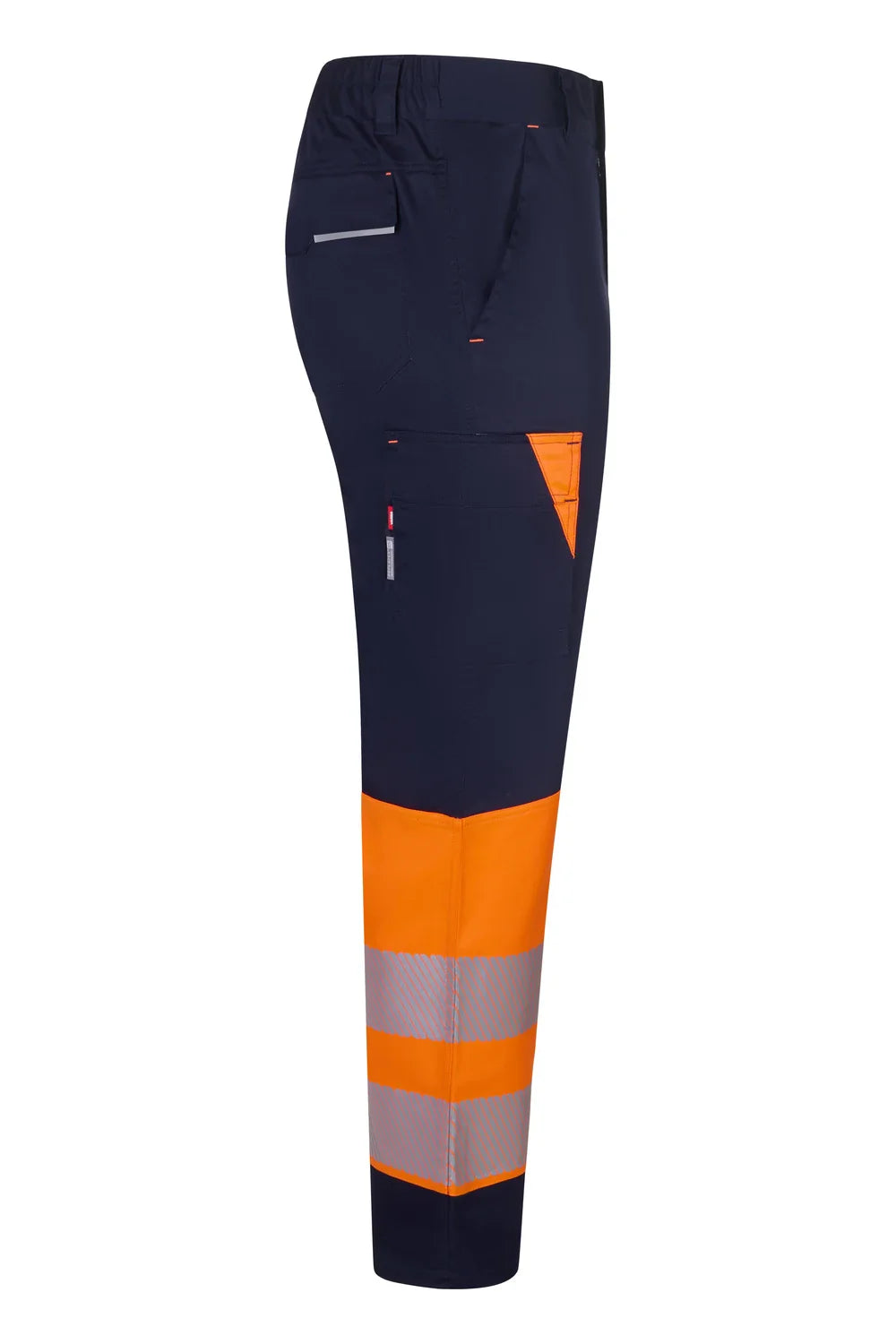 Pantaloni reflectorizanti stretch 260g albastru marin/portocaliu fluo V303032S