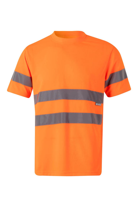 Tricou reflectorizant poliester 140g Portocaliu fluo V305505