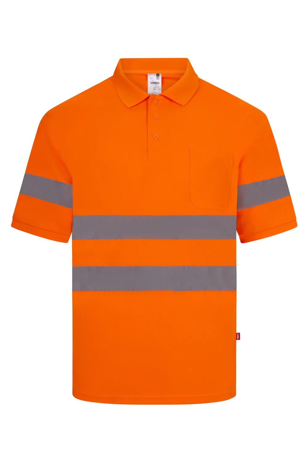 Tricou polo maneca scurta reflectorizant poliester 140g portocaliu fluo V305510