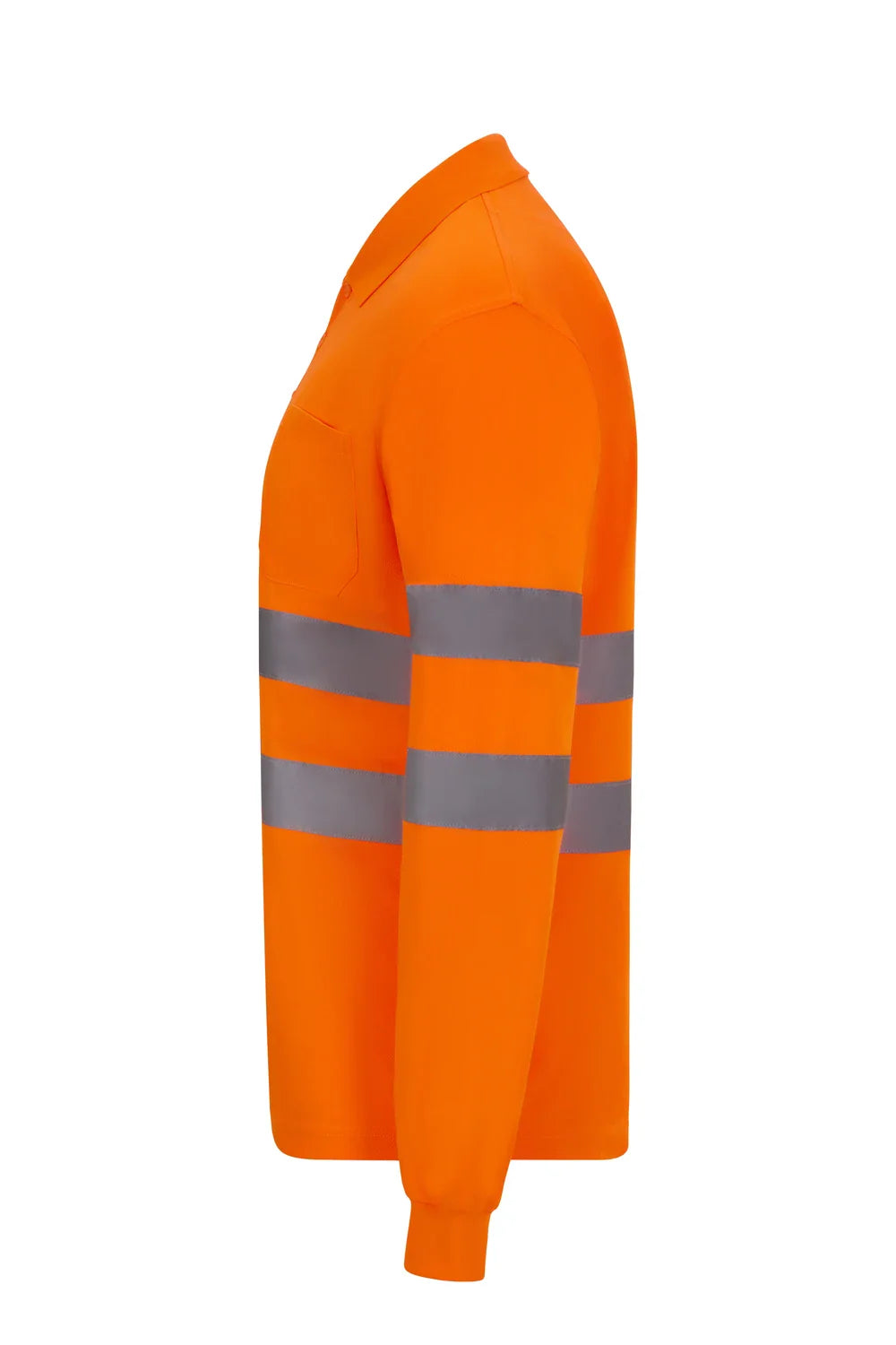 Tricou polo maneca lunga reflectorizant poliester 140g portocaliu fluo V305511