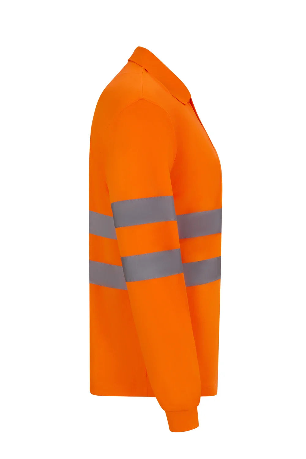Tricou polo maneca lunga reflectorizant poliester 140g portocaliu fluo V305511