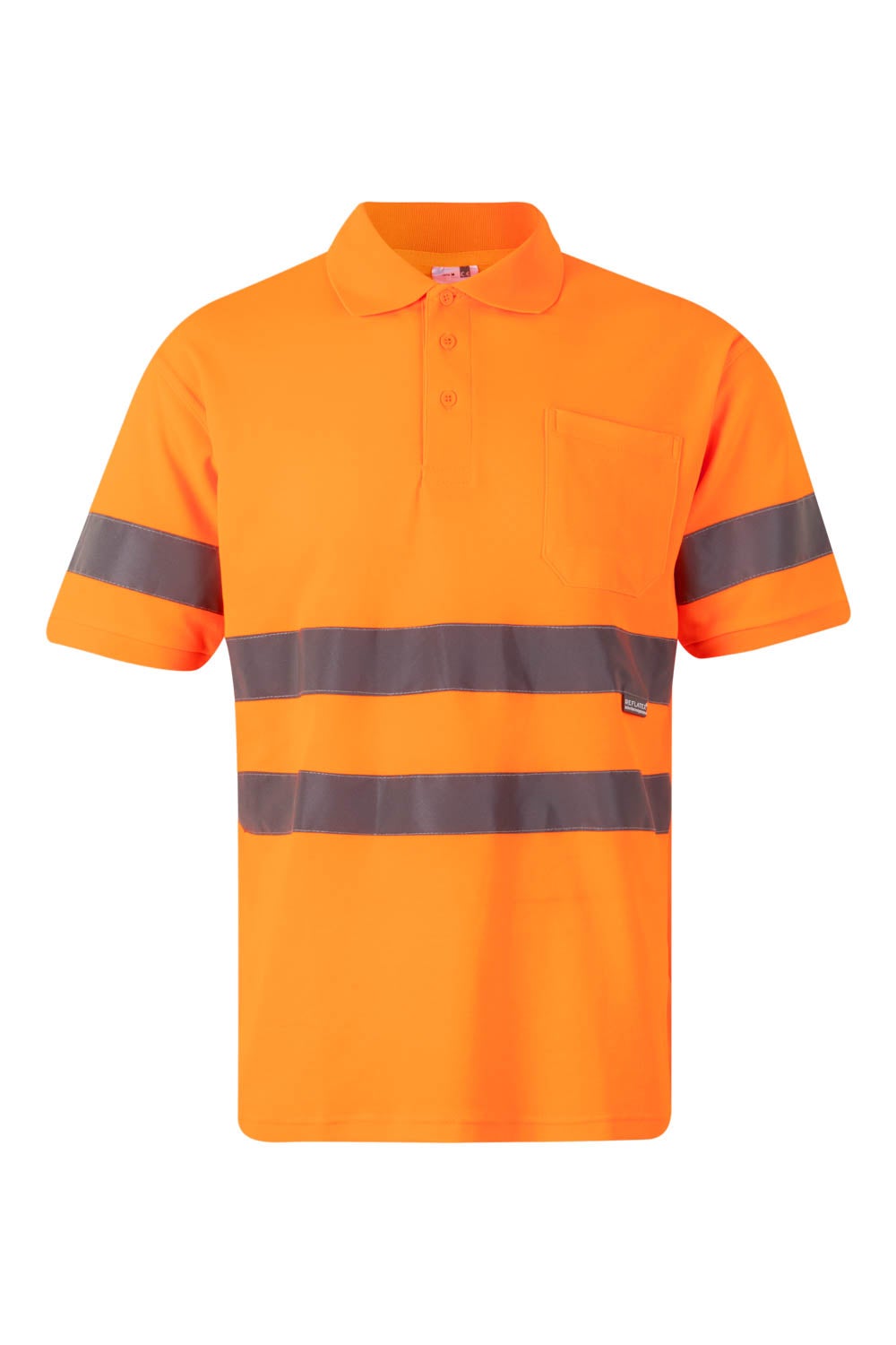 Tricou polo reflectorizant bumbac 150g maneca scurta Portocaliu fluo V305512