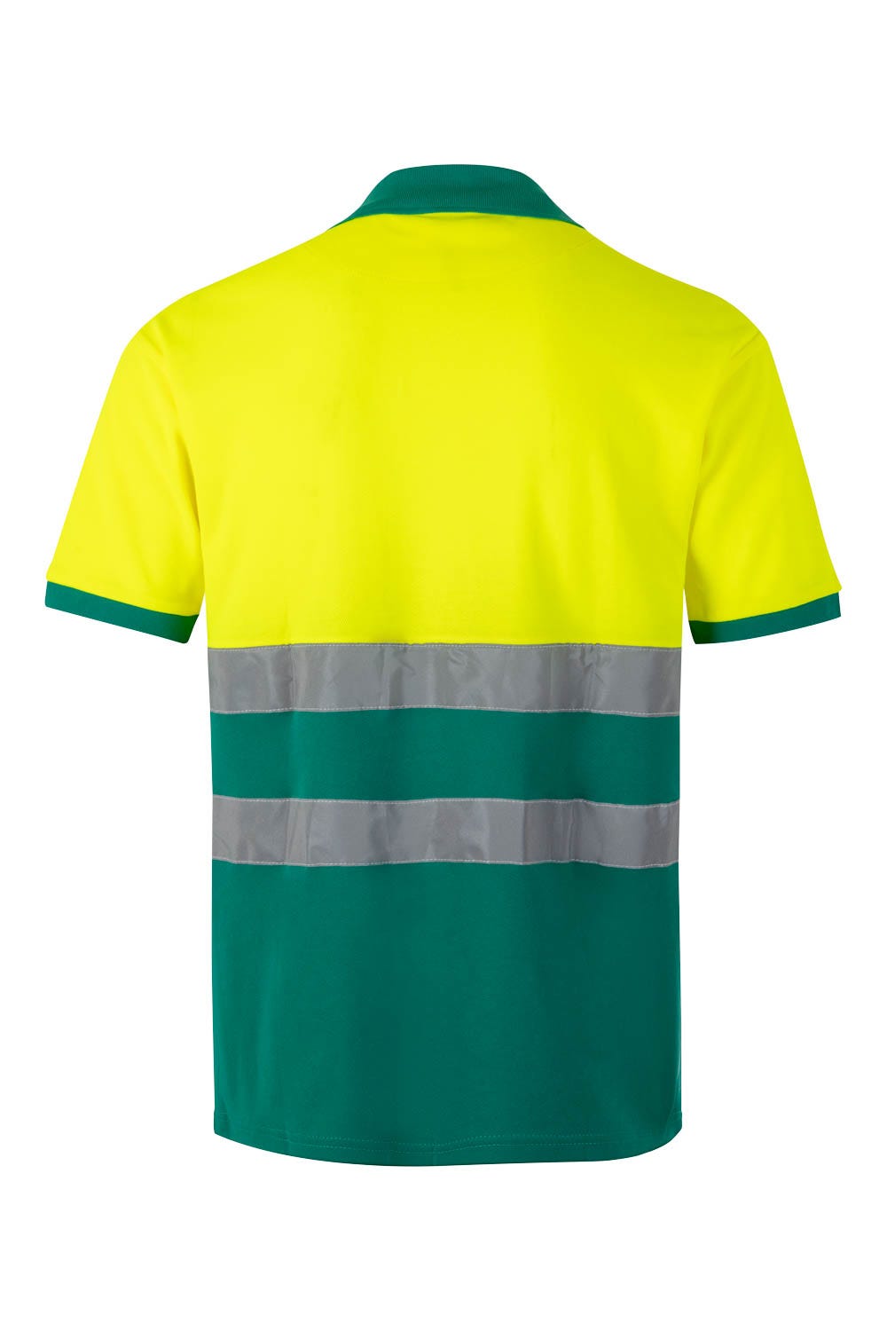 Tricou polo reflectorizant bumbac 150g maneca scurta Verde/Galben V305513