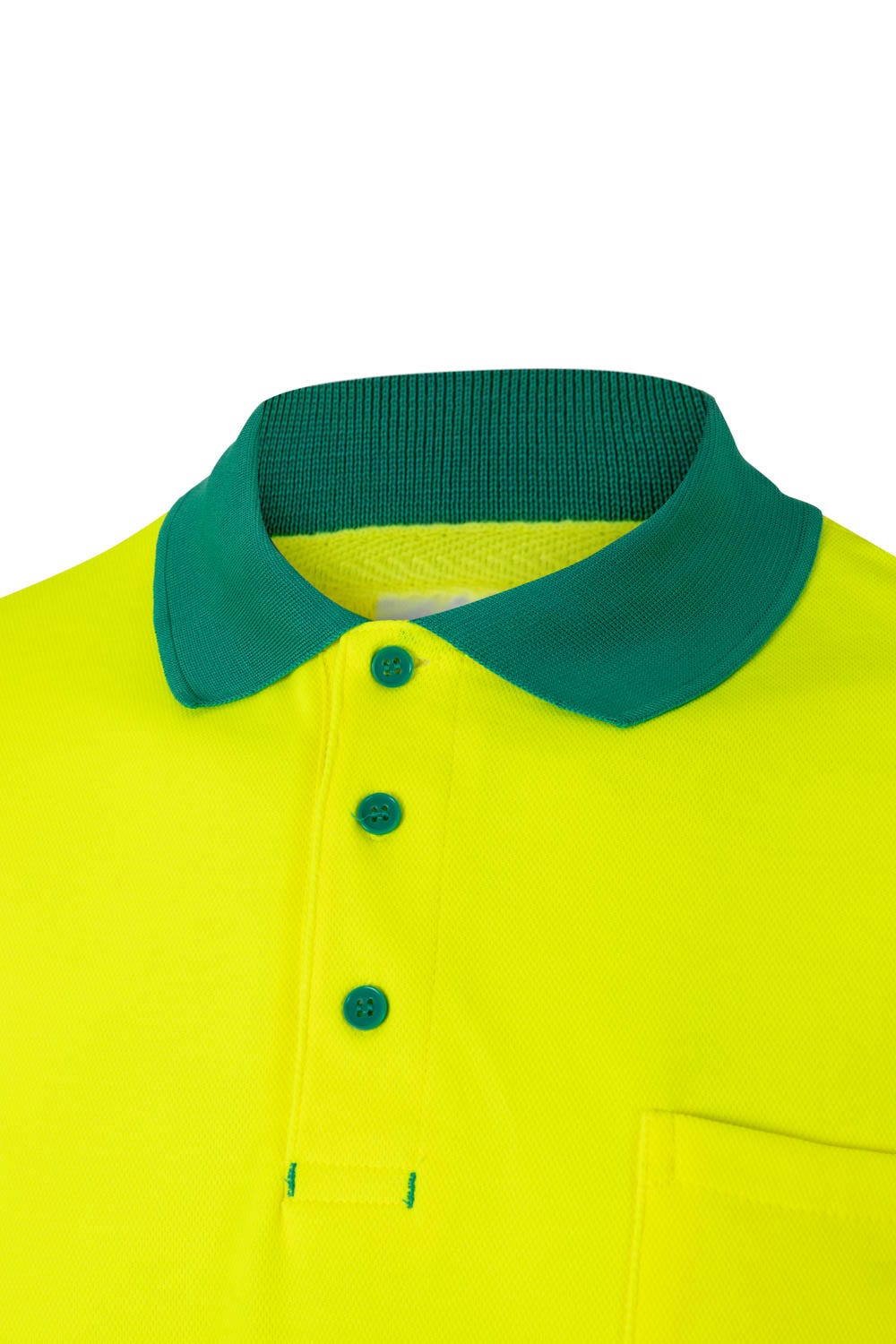 Tricou polo reflectorizant bumbac 150g maneca scurta Verde/Galben V305513