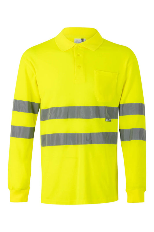 Tricou polo reflectorizant bumbac 150g Galben fluo V305514