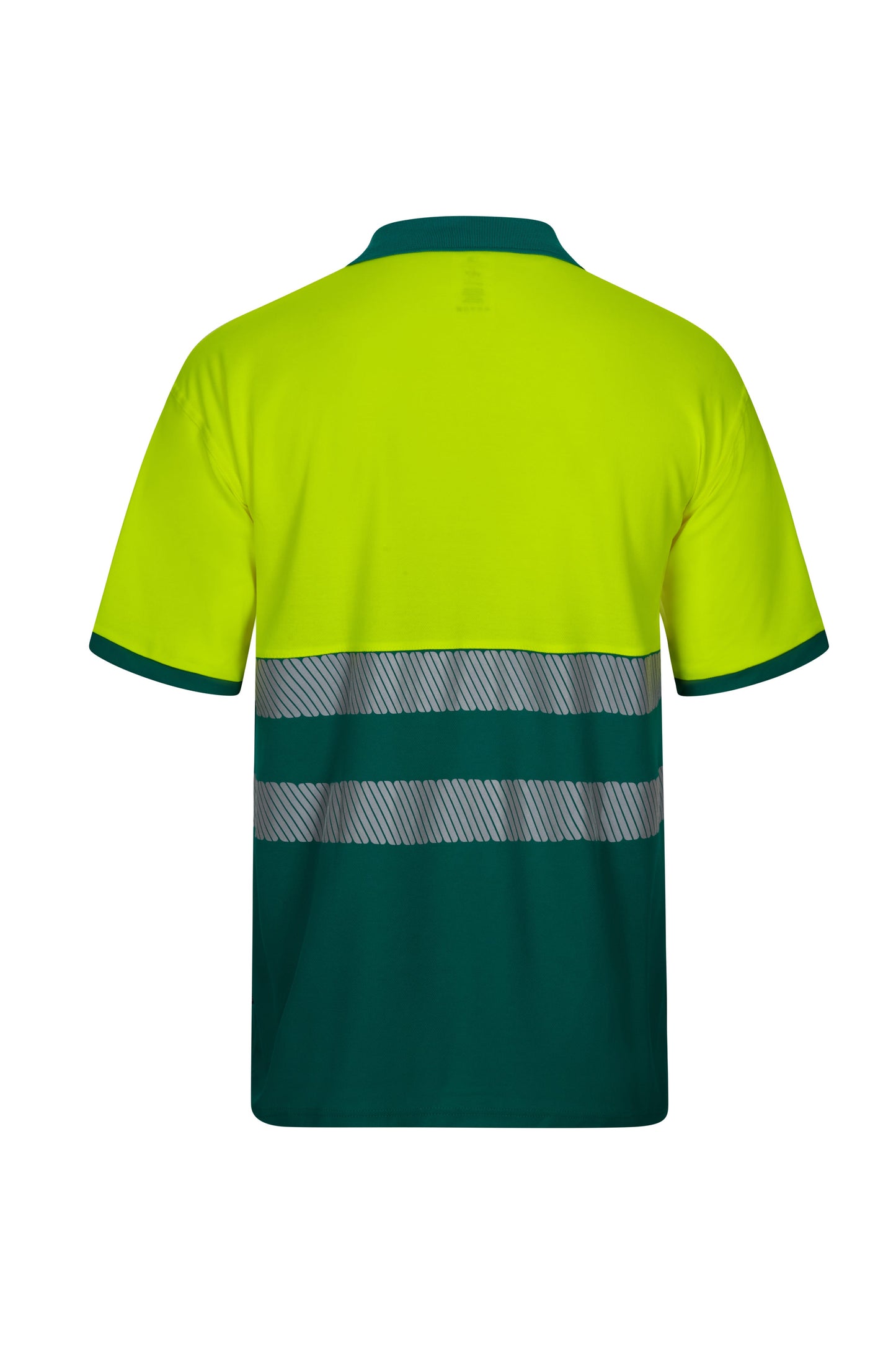 Tricou polo reflectorizant bumbac 150g barbat maneca scurta Verde/Galben V305523