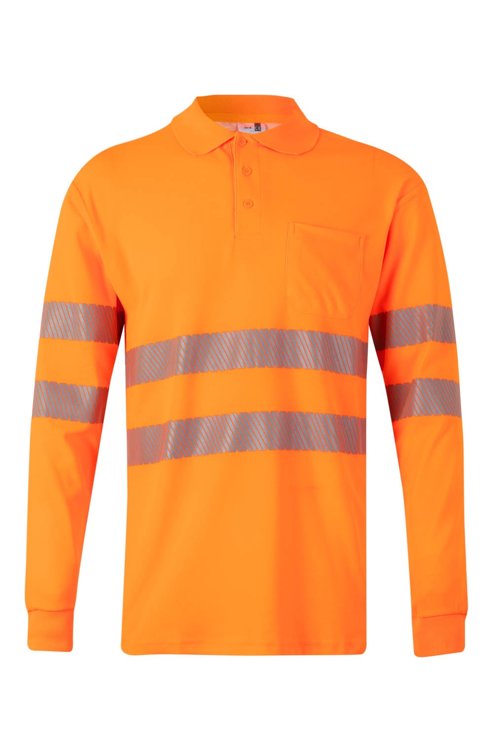 Tricou polo reflectorizant bumbac 150g barbat maneca lunga Portocaliu fluo V305524