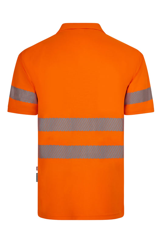 Tricou polo reflectorizant 100% poliester 140g maneca scurta portocaliu fluo V305532