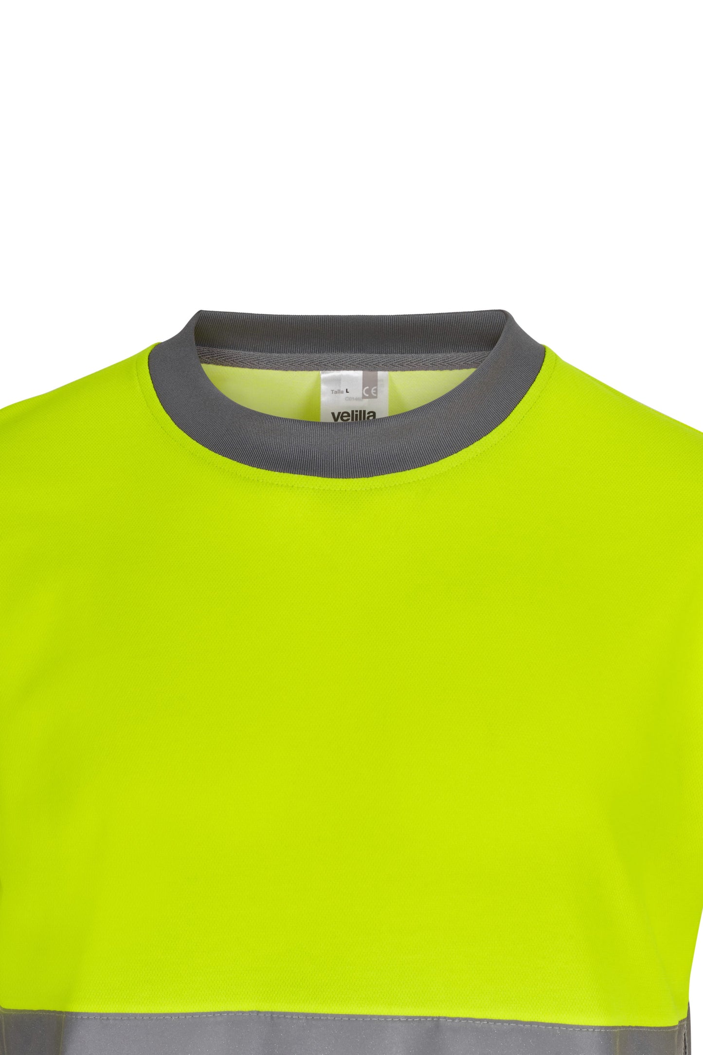 Tricou reflectorizant bumbac 150g maneca scurta Gri/Galben V305613