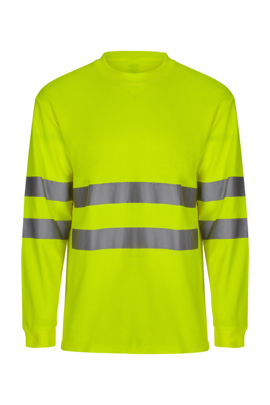 Tricou reflectorizant bumbac 150g maneca lunga Galben fluo V305614