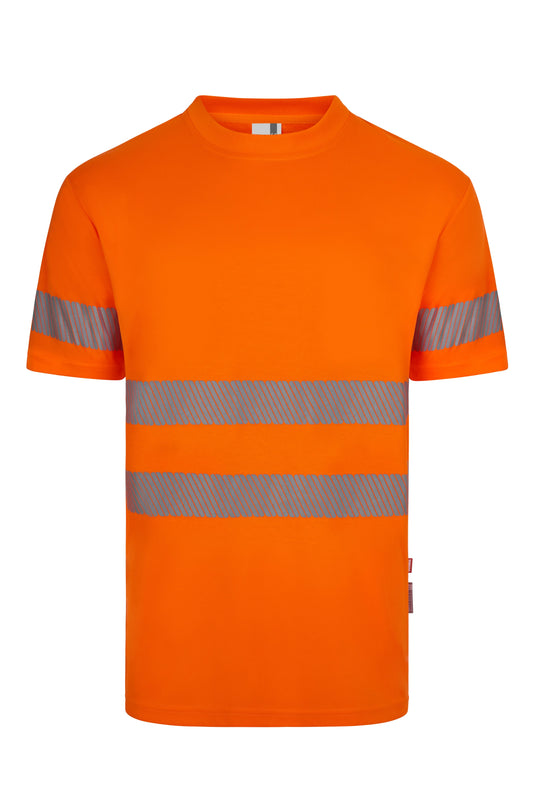 Tricou cu benzi reflectorizante segmentate maneca scurta GRS portocaliu hi-vis V305632