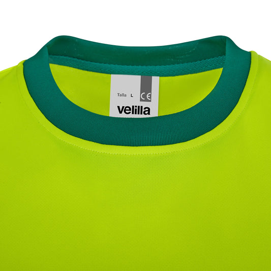Tricou bicolor cu benzi reflectorizante segmentate maneca scurta GRS green/galben hi-vis V305633