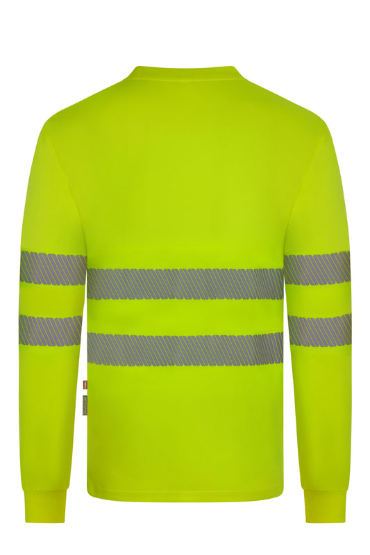 Tricou reflectorizant maneca lunga galben fluo V305634
