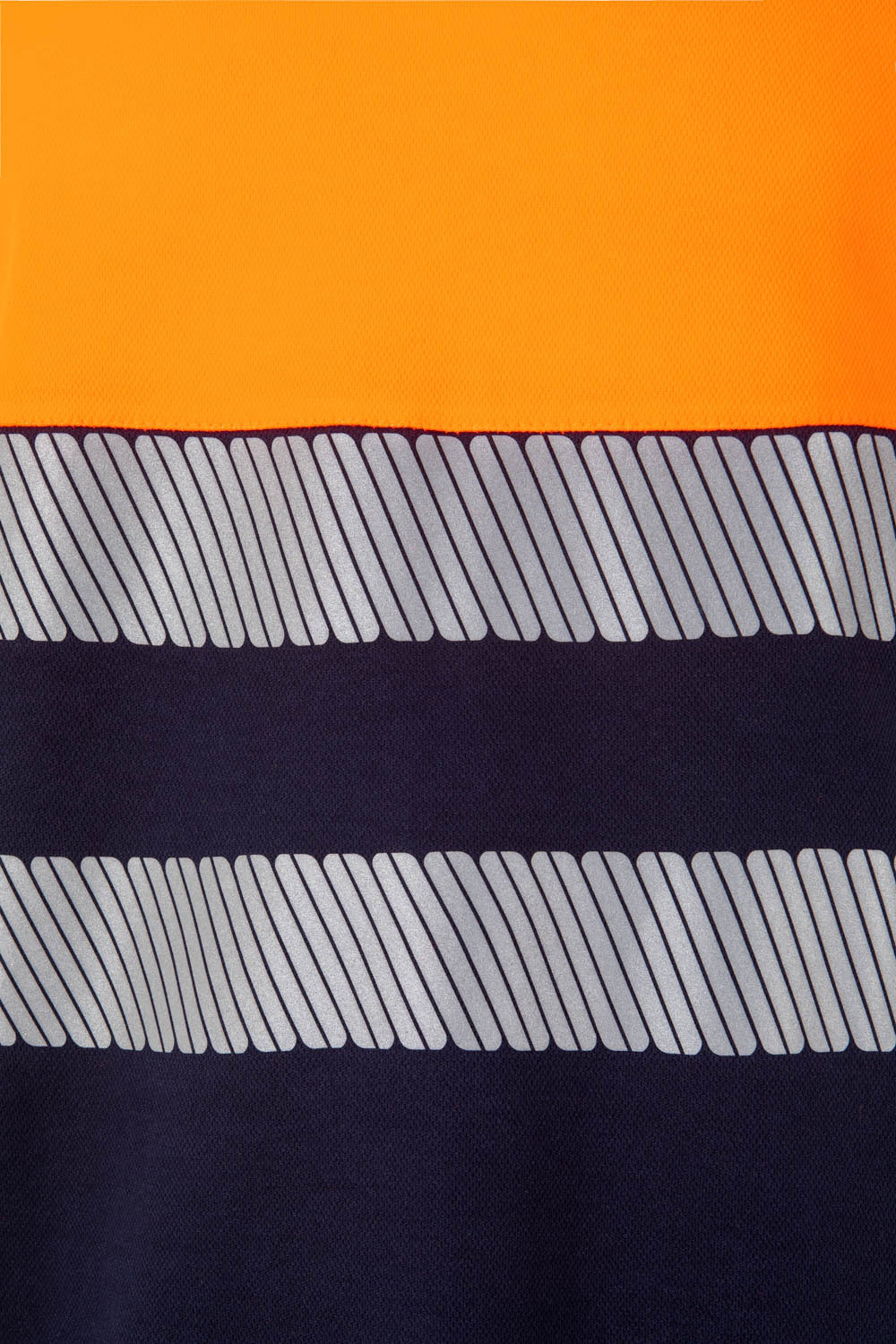 Tricou maneca scurta reflectorizant bumbac/poliester 150g albastru marin/portocaliu fluo V305643