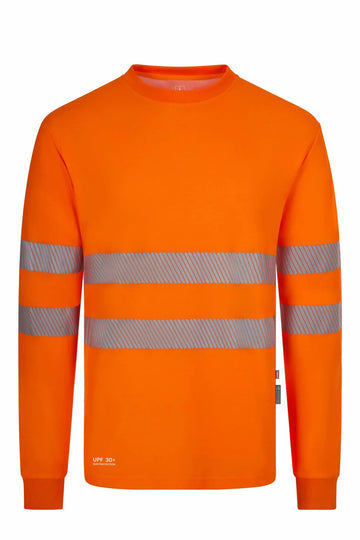 Tricou maneca lunga reflectorizant bumbac/poliester 150g portocaliu fluo V305644