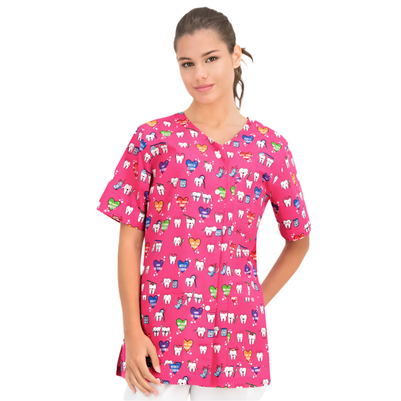 Halat medical roz stoma dama poplin 140g Carina