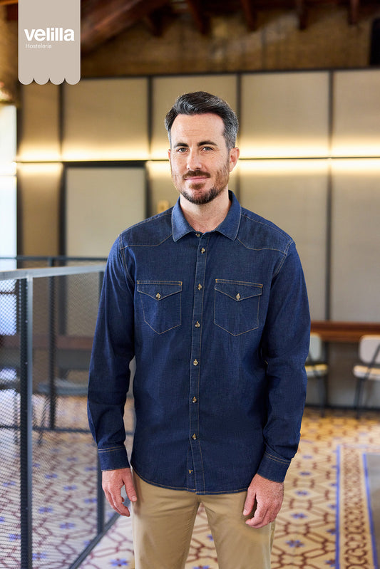 Camasa denim stretch 180g barbat denim V405006S