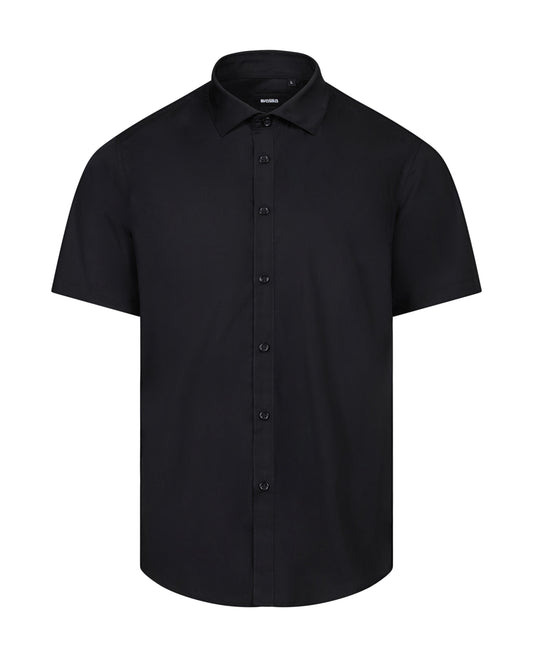 Camasa poplin 115g maneca scurta barbat negru V405008