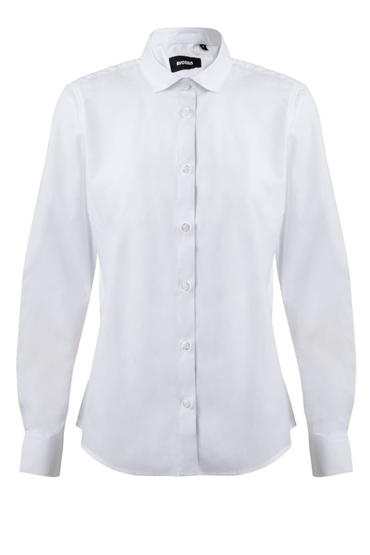 Camasa poplin 115g maneca lunga dama alb V405011