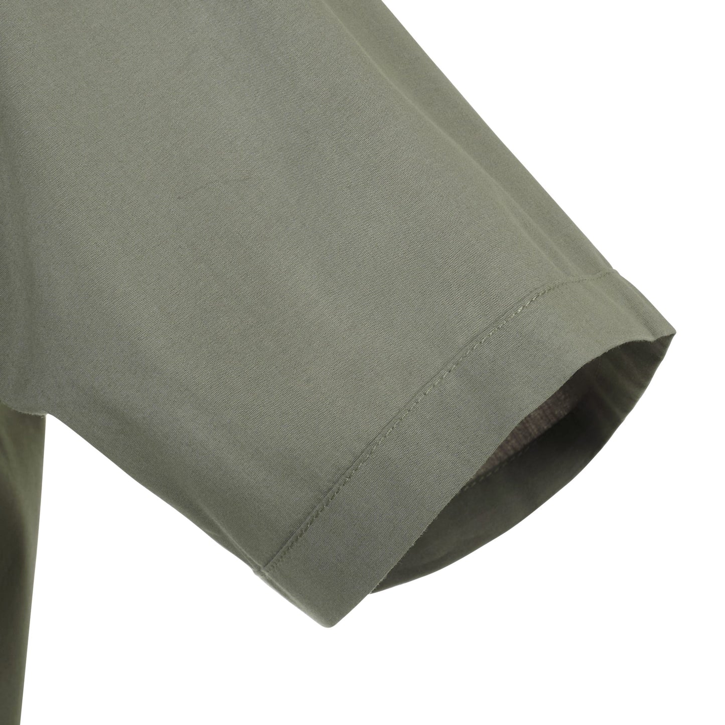 Camasa barbat maneca scurta poplin stretch guler tunica Verde masliniu deschis V405012S