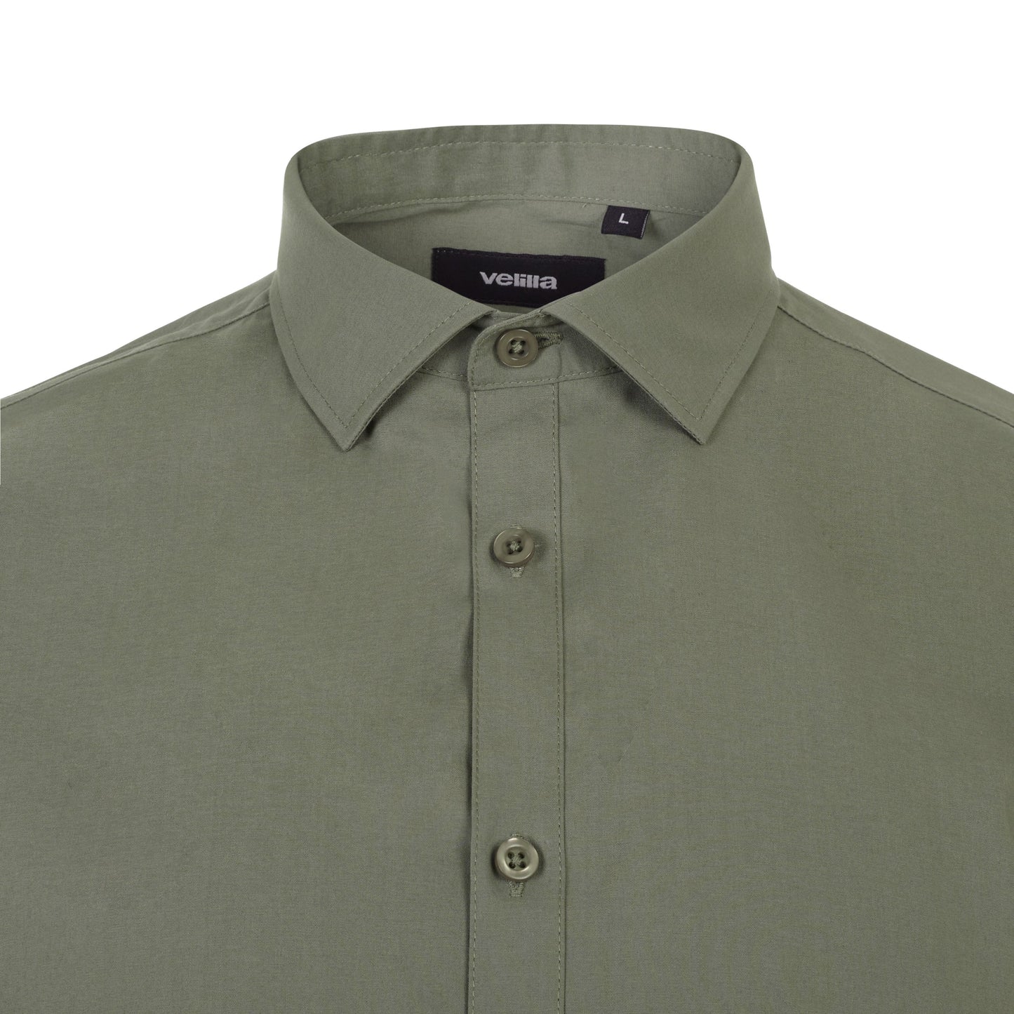 Camasa stretch de barbat cu maneca scurta verde masliniu deschis V405016S