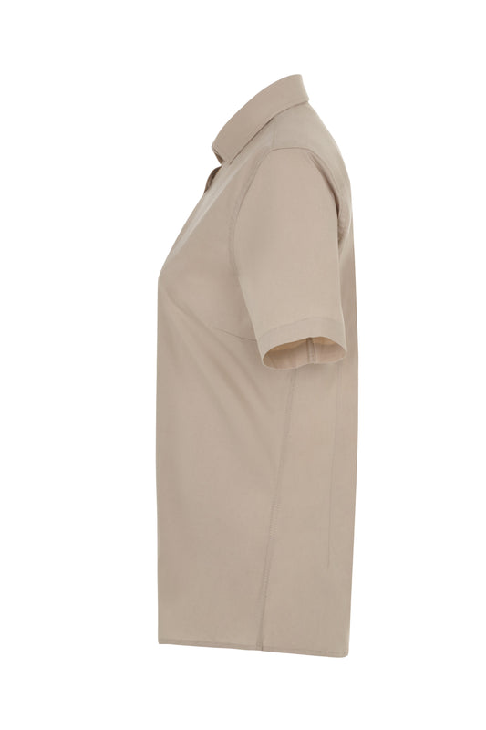 Camasa stretch de dama cu maneca scurta bej deschis V405018S