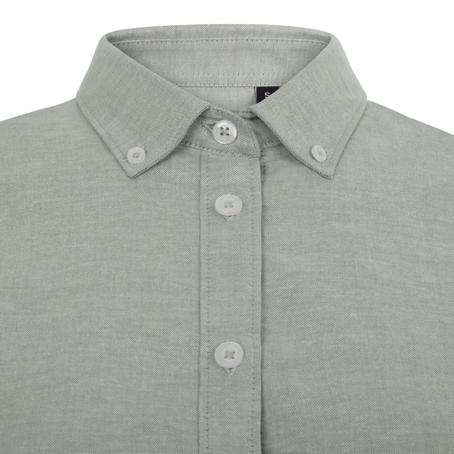 Camasa oxford de dama cu maneca scurta verde masliniu deschis V405025S