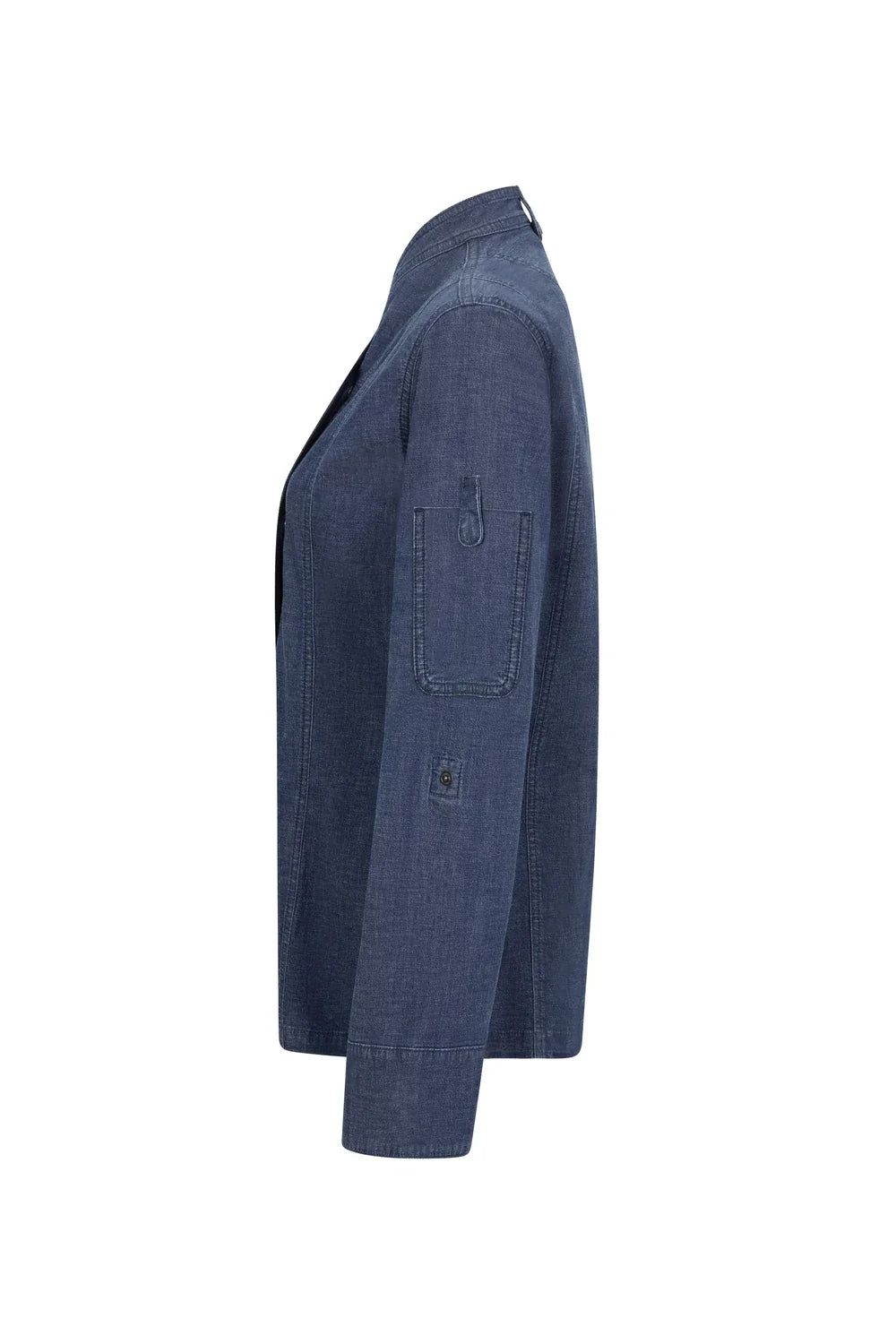 Tunica bucatar dama maneca lunga bumbac/elastan 180g albastru denim V405212SW
