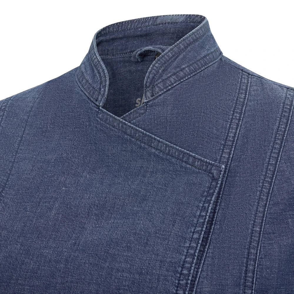 Tunica bucatar dama maneca lunga bumbac/elastan 180g albastru denim V405212SW