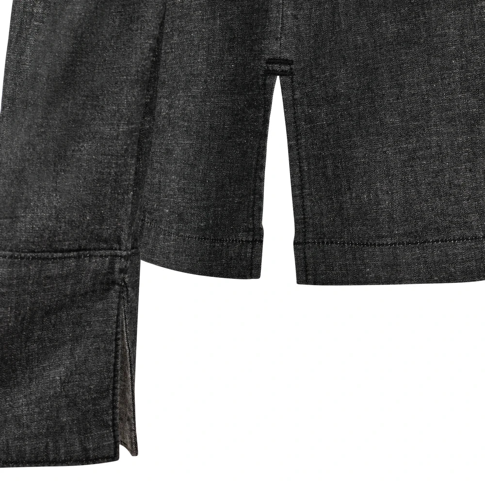 Tunica bucatar dama maneca lunga bumbac/elastan 180g gri inchis denim V405212SW