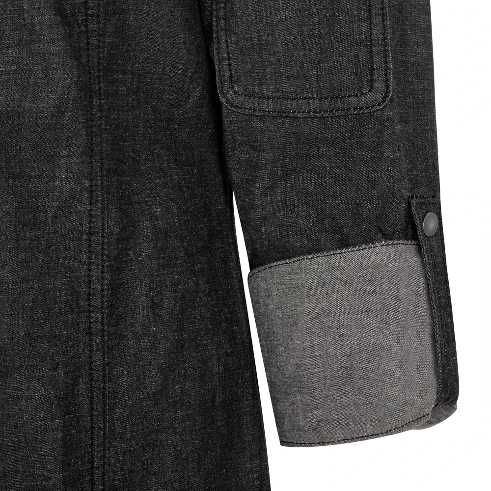 Tunica bucatar dama maneca lunga bumbac/elastan 180g gri inchis denim V405212SW