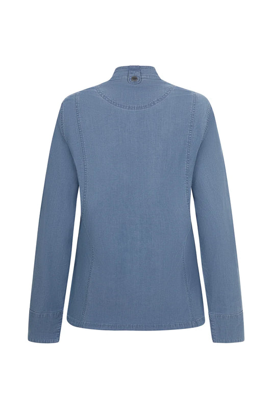 Tunica bucatar dama maneca lunga bumbac/elastan 180g albastru deschis denim V405212SW
