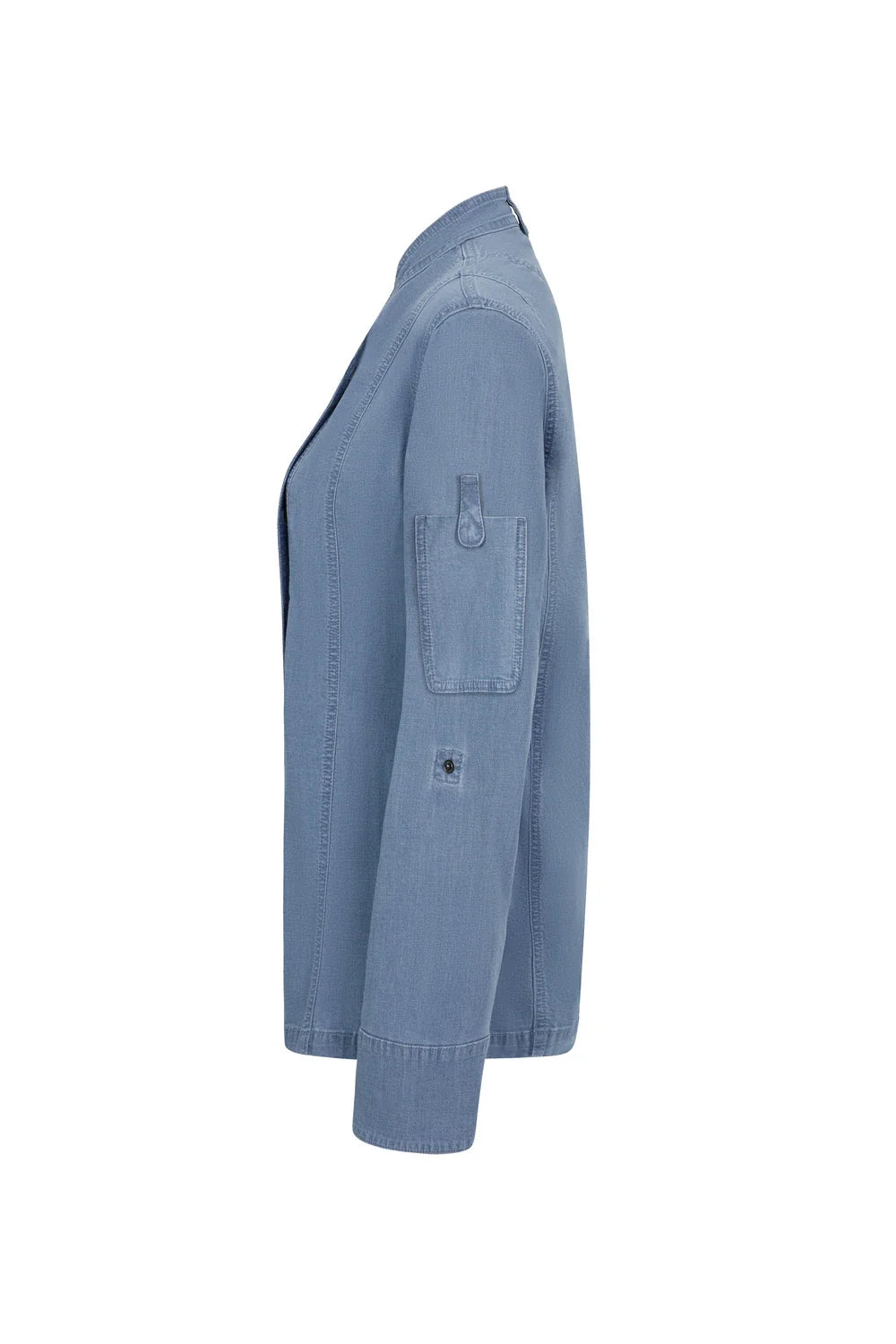 Tunica bucatar dama maneca lunga bumbac/elastan 180g albastru deschis denim V405212SW
