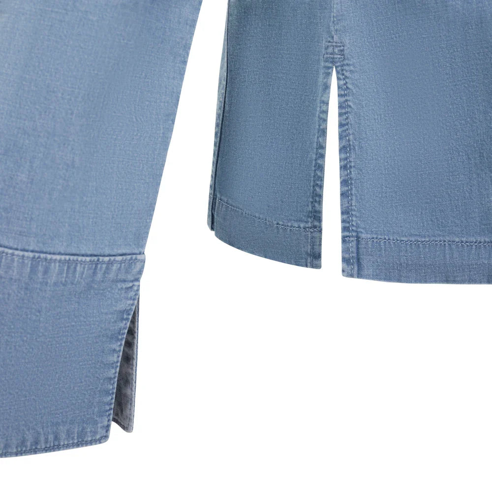 Tunica bucatar dama maneca lunga bumbac/elastan 180g albastru deschis denim V405212SW
