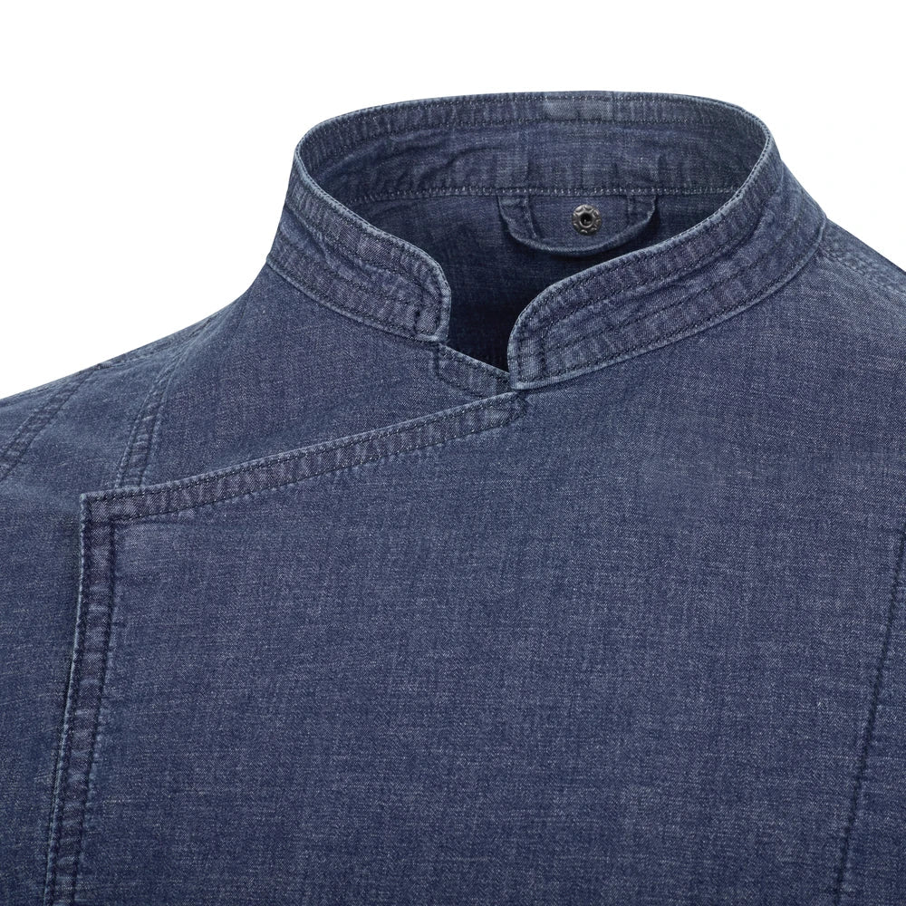 Tunica bucatar maneca lunga bumbac/elastan 180g albastru denim V405212S