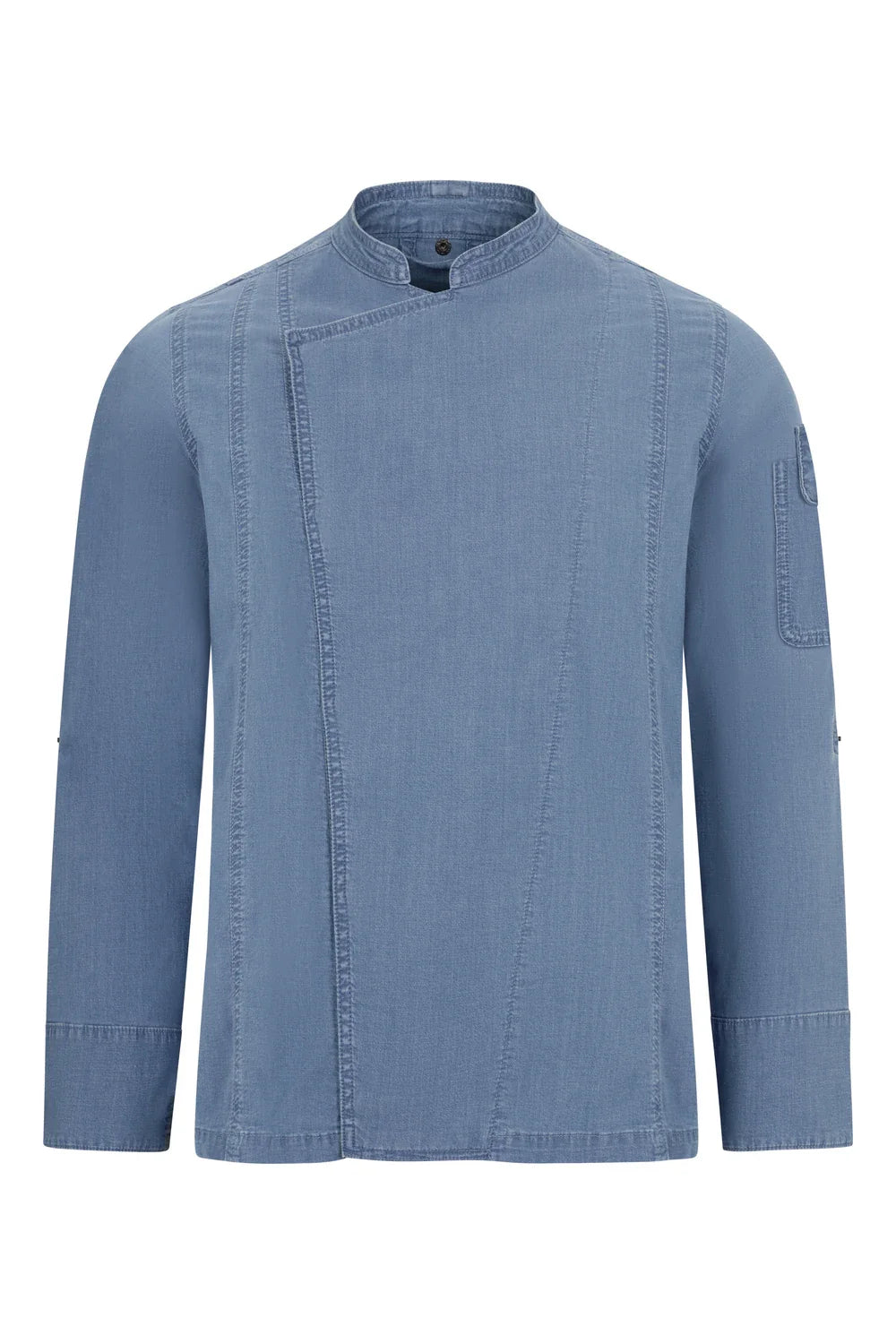 Tunica bucatar maneca lunga bumbac/elastan 180g albastru deschis denim V405212S