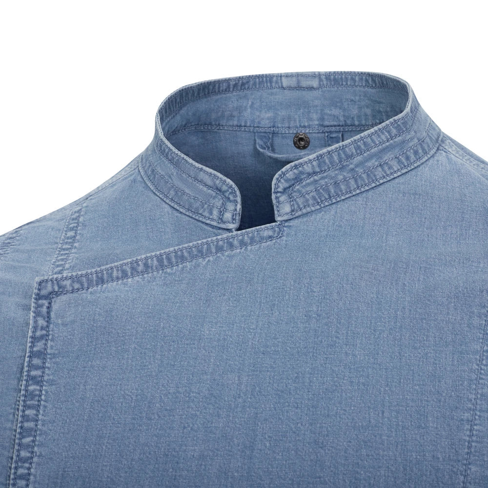Tunica bucatar maneca lunga bumbac/elastan 180g albastru deschis denim V405212S
