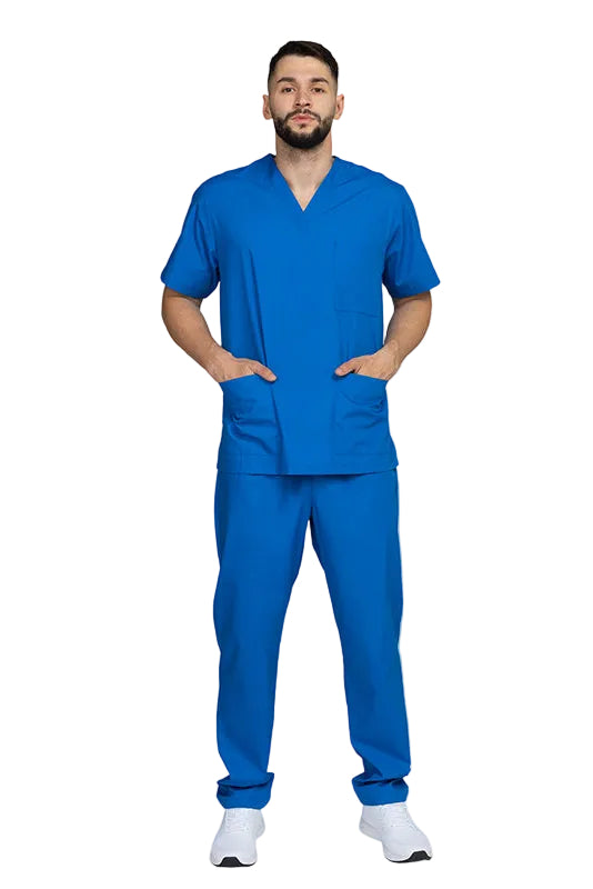 Costum medical tercot 110g albastru royal unisex Cesare