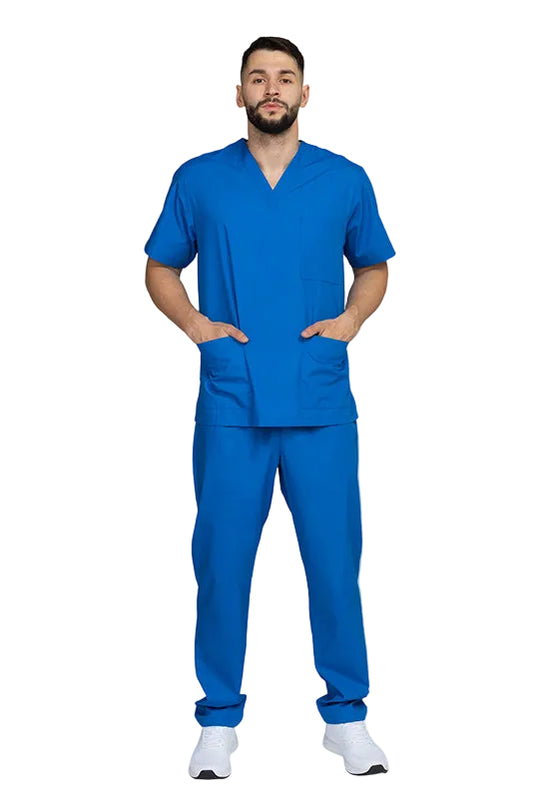 Costum medical tercot 110g albastru royal unisex Cesare