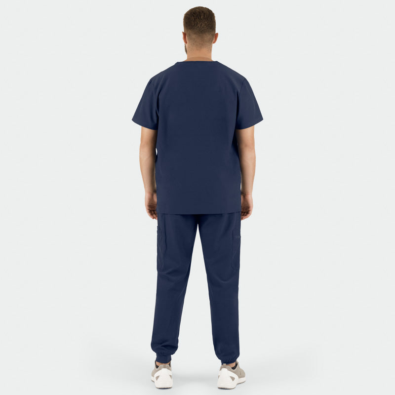 Costum medical stretch poliester 170g bleumarin barbat Matteo