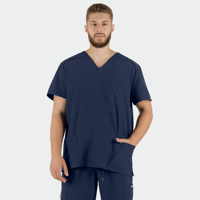 Costum medical stretch poliester 170g bleumarin barbat Matteo