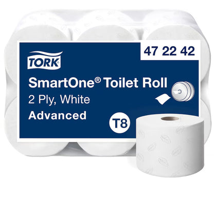 Hârtie igienică Tork SmartOne Advanced, 2 straturi, albă, 207 m/rolă, T8 472242