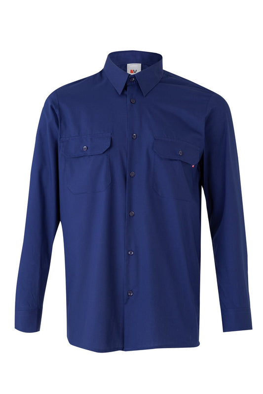 Camasa poplin 105g maneca lunga albastru royal V520