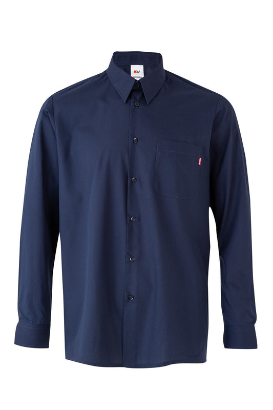 Camasa poplin 105g maneca lunga albastru marin V529