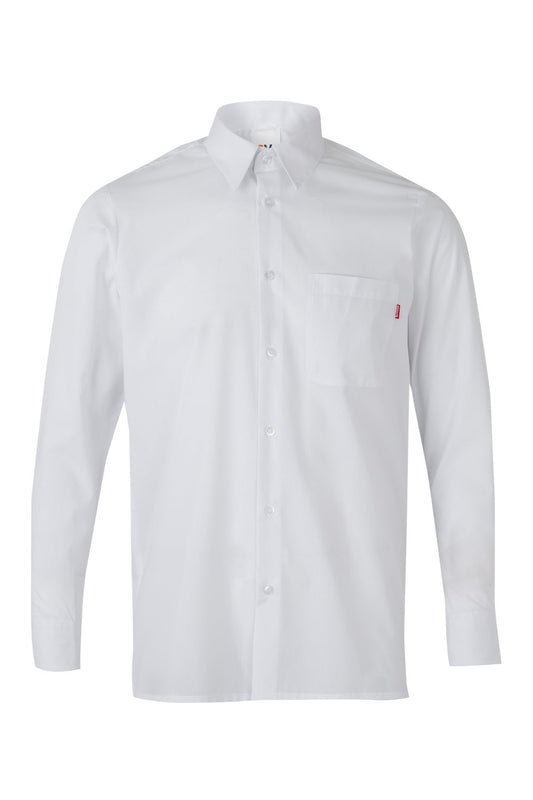 Camasa poplin 105g maneca lunga alb V529
