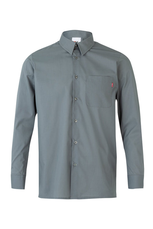 Camasa poplin 105g maneca lunga gri V529