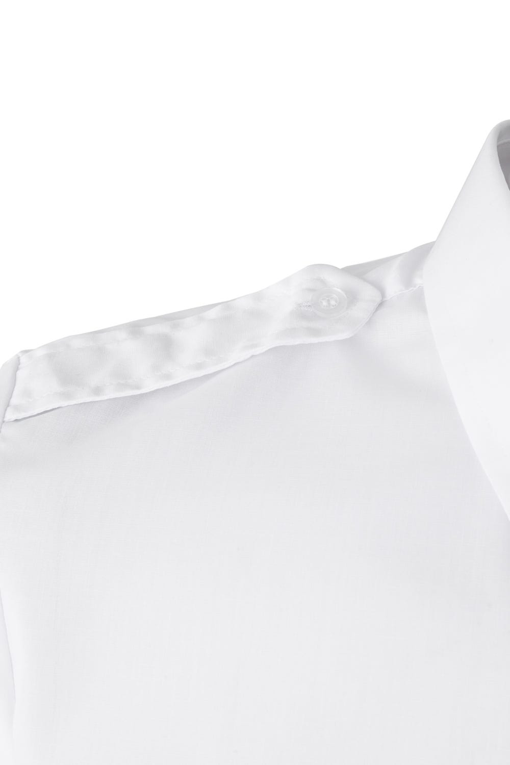 Camasa cu epoleti poplin 105g maneca scurta alb V532