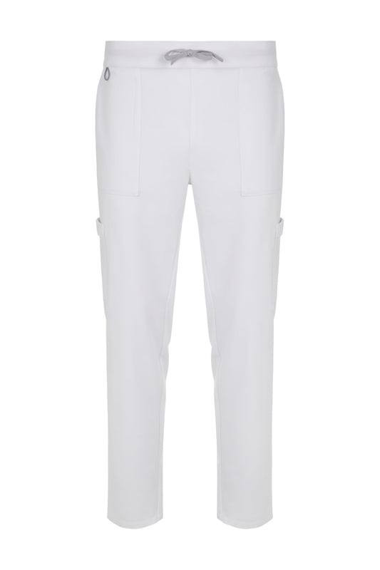 Pantaloni purestretch cu material antibacterian si hidrofob alb V533020S